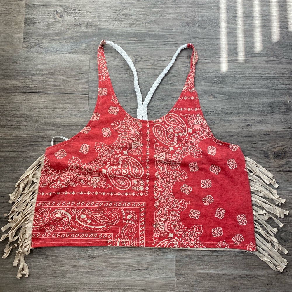 Bandana Fringe Crop Top